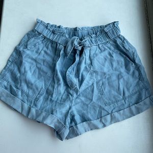 Aerie high waisted paper bag shorts